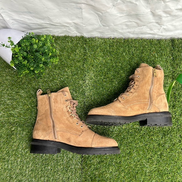 ALLSAINTS tan Suede combat boots US size 7 / 37 - Picture 13 of 16